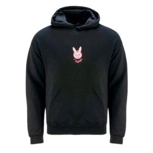 Overwatch D.Va Hoodie Black M‎ Level Up Wear Gamer Sweatshirt Bunny Rabbit Logo